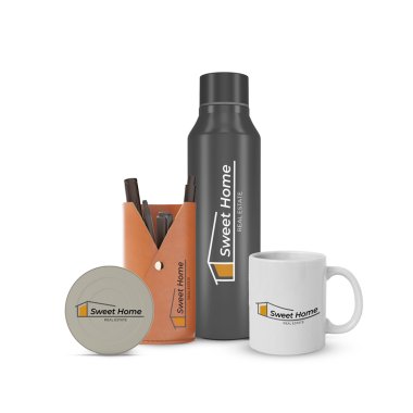 Hamper with Stainless Steel Bottle, Tea Coaster, White Mug