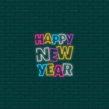Happy New Year Colourful Neon Signs