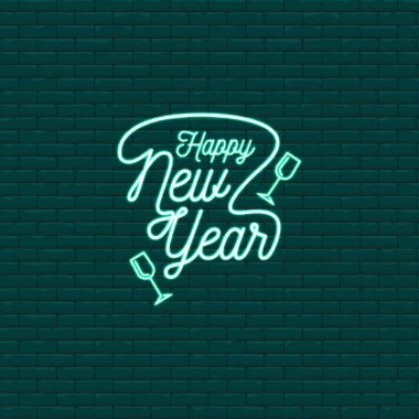Happy New Year Glass Neon Signs