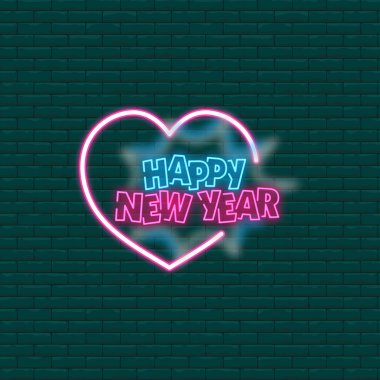 Happy New Year Heart Neon Signs