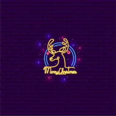 Merry Christmas Deer Neon Sign
