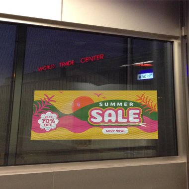 One-Way Vision Signs or Perforated Window Signs